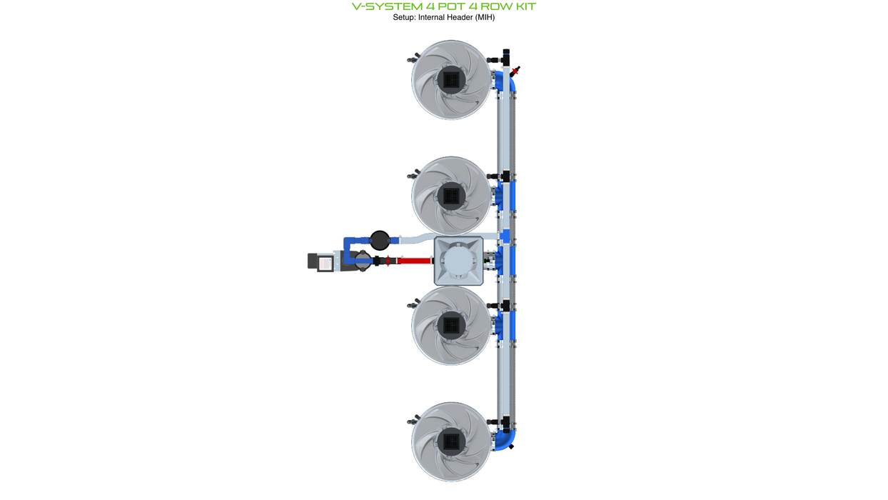 Alien North America V-System 4 Pot 4 Row Kit BD100-0404