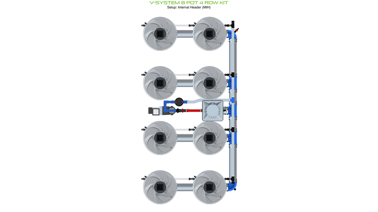 Alien North America V-System 8 Pot 4 Row Kit BD100-0408