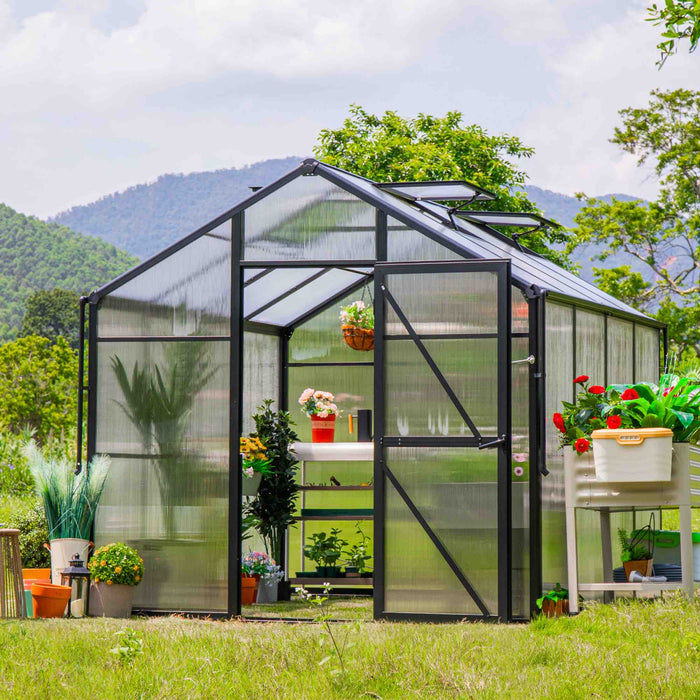 Vego Garden Junior Victorian Greenhouse - 8.0ft Wide VGHJV0808PCBK