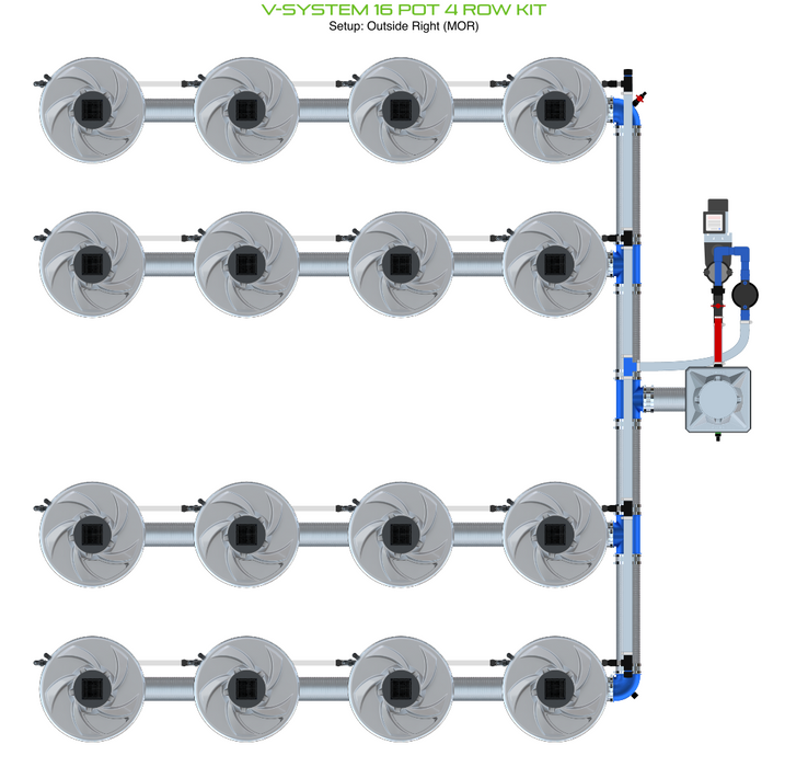Alien North America V-System 16 Pot 4 Row Kit BD100-0416