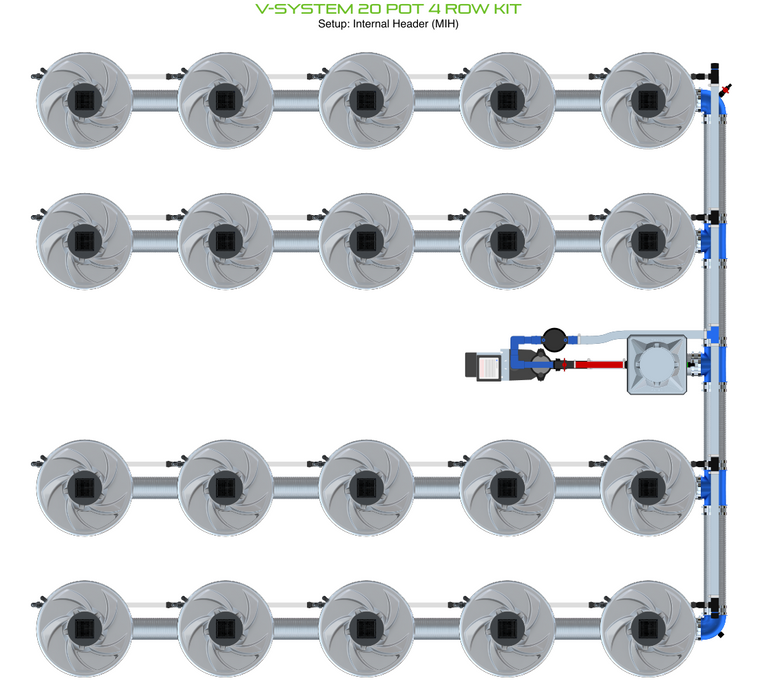Alien North America V-System 20 Pot 4 Row Kit BD100-0420