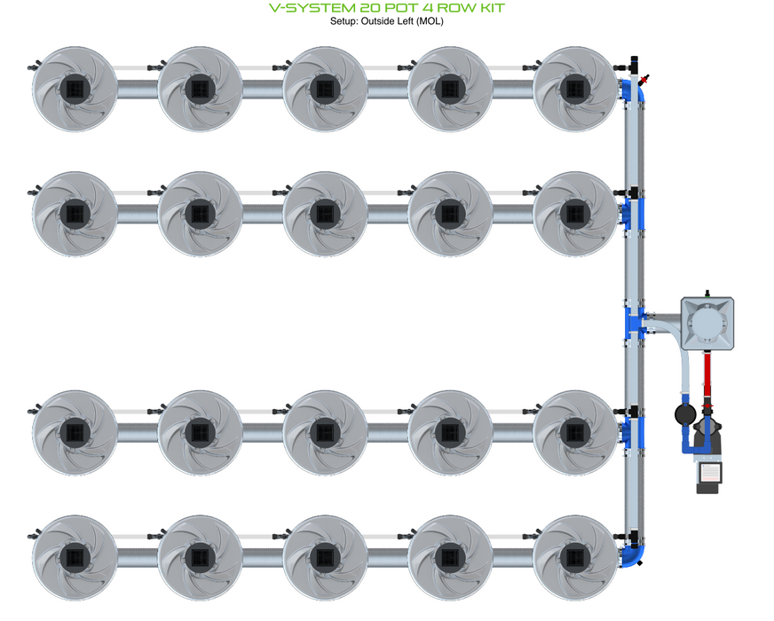 Alien North America V-System 20 Pot 4 Row Kit BD100-0420