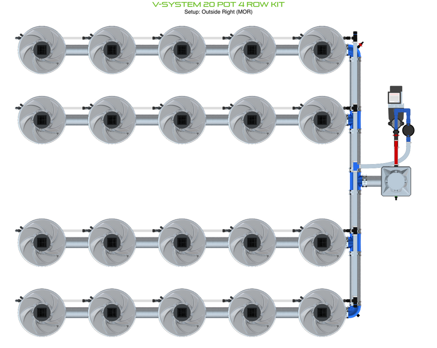 Alien North America V-System 20 Pot 4 Row Kit BD100-0420