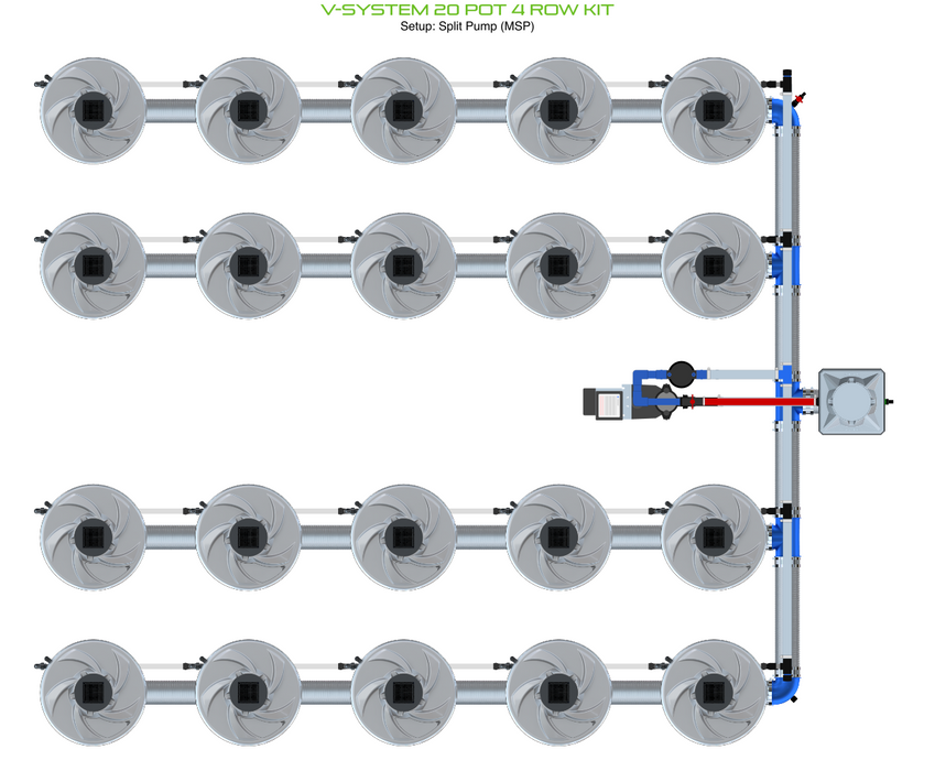Alien North America V-System 20 Pot 4 Row Kit BD100-0420