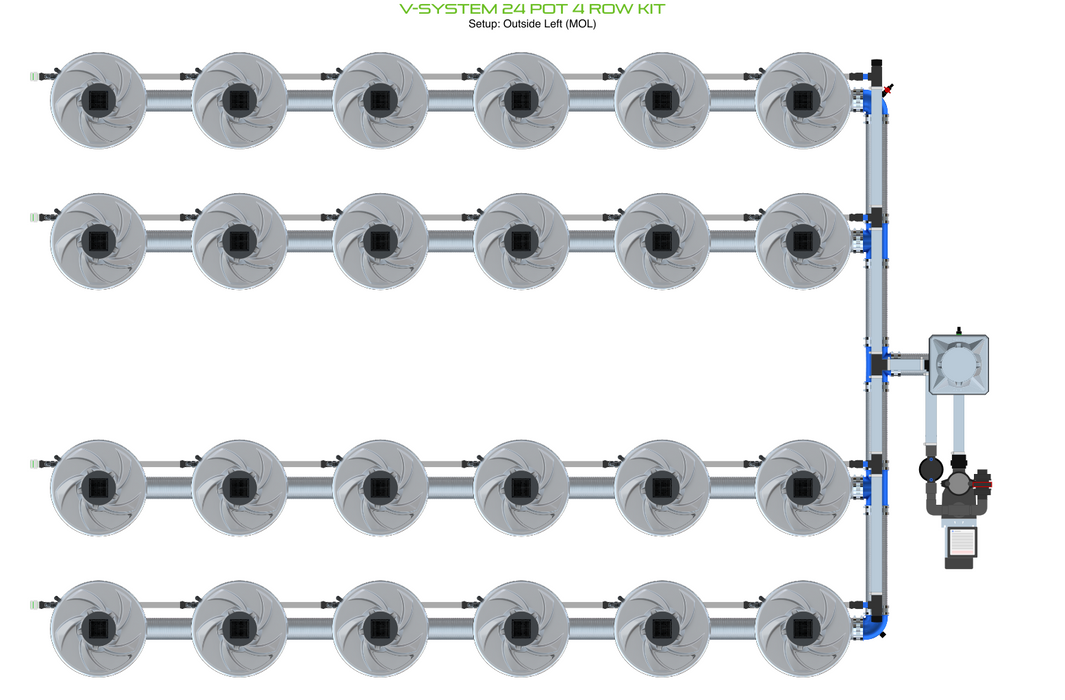 Alien North America V-System 24 Pot 4 Row Kit BD100-0424