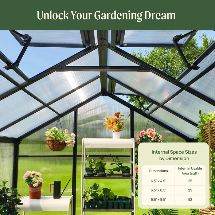 Vego Garden Junior Victorian Greenhouse - 6.5ft Wide VGHJV0604PCBK
