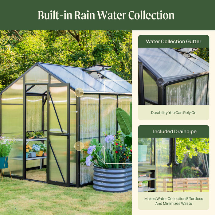 Vego Garden Junior Victorian Greenhouse - 6.5ft Wide VGHJV0604PCBK