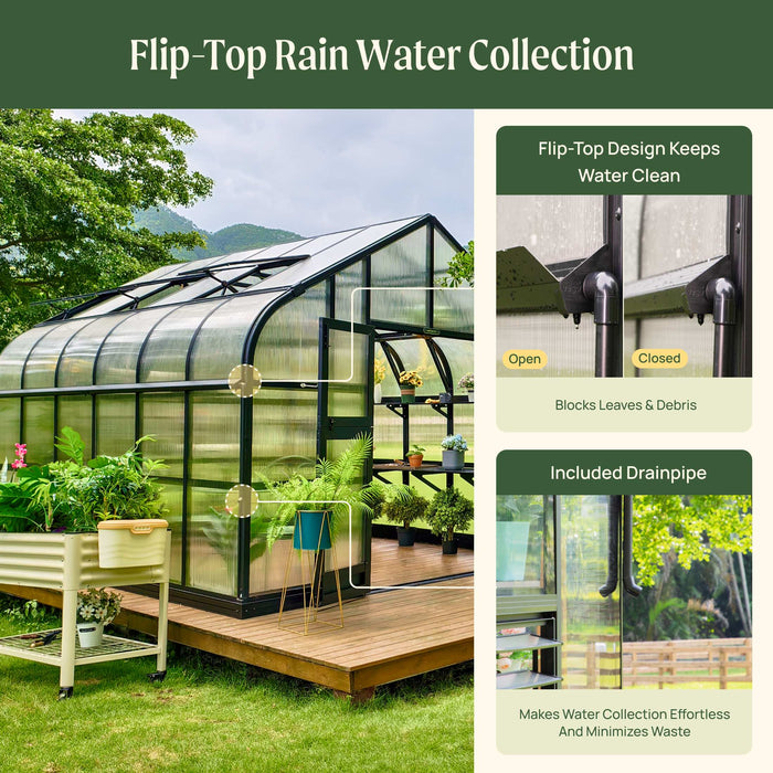 Vego Garden Grand Pacific Greenhouse - 12.5ft Wide VGHP1212PCBK