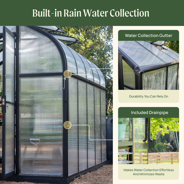Vego Garden Pacific Greenhouse - 8.5ft Wide VGH0808PCBK