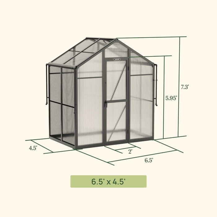 Vego Garden Junior Victorian Greenhouse - 6.5ft Wide VGHJV0604PCBK