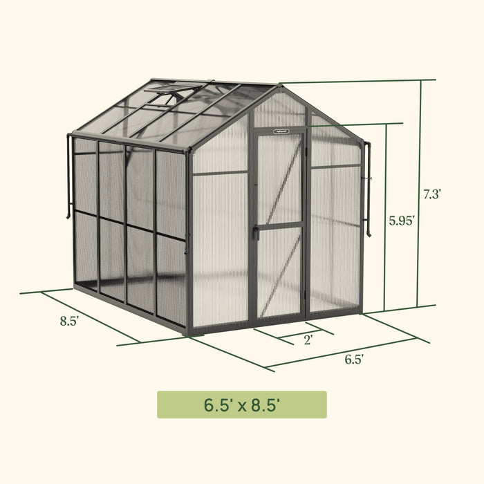 Vego Garden Junior Victorian Greenhouse - 6.5ft Wide VGHJV0604PCBK
