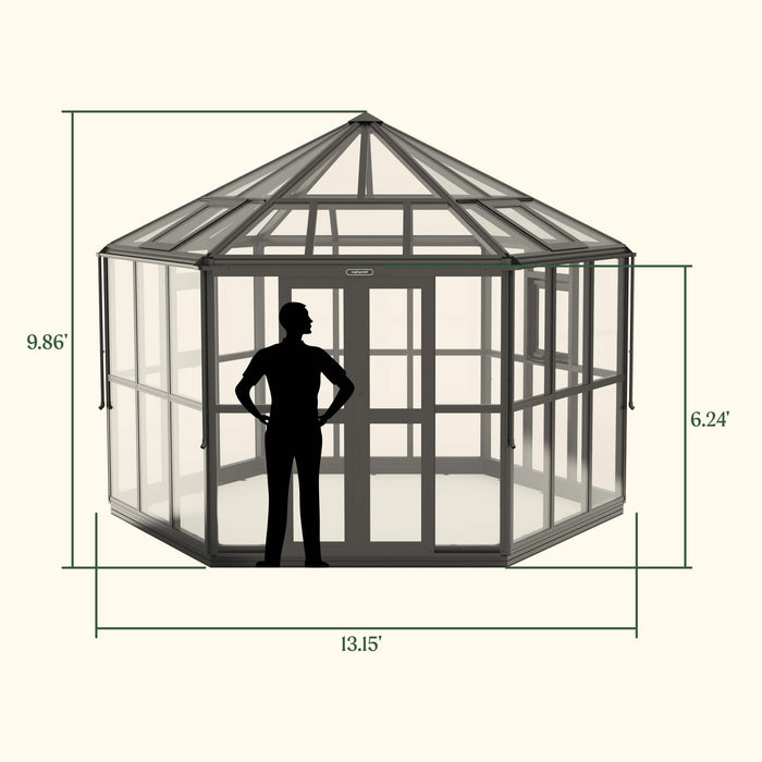 Vego Garden Diamond Pavilion Greenhouse VGHDP1211GLBK