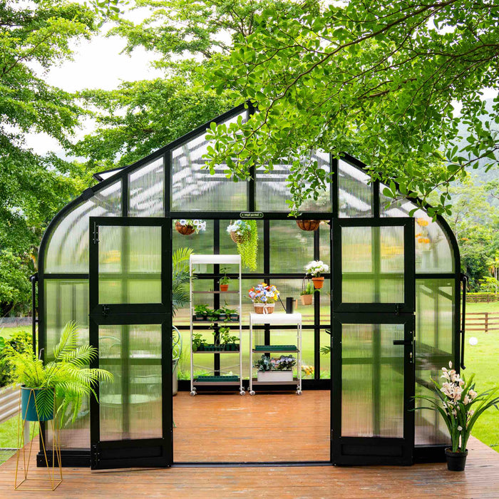 Vego Garden Pacific Greenhouse - 10.5ft Wide VGHP1012PCBK
