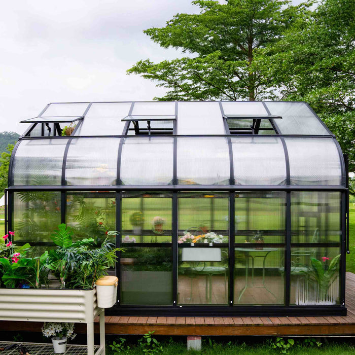 Vego Garden Grand Pacific Greenhouse - 12.5ft Wide VGHP1212PCBK