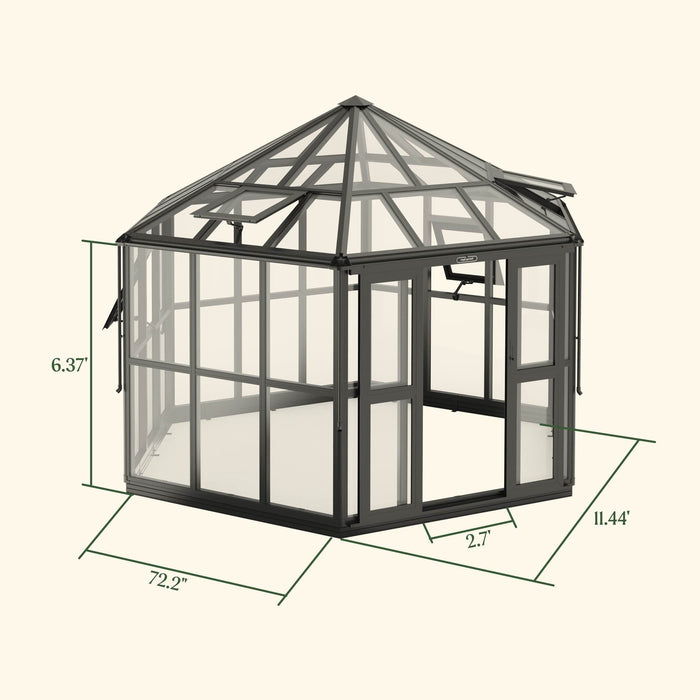 Vego Garden Diamond Pavilion Greenhouse VGHDP1211GLBK