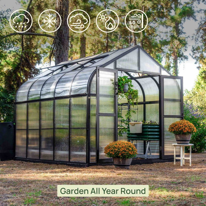 Vego Garden Pacific Greenhouse - 8.5ft Wide VGH0808PCBK