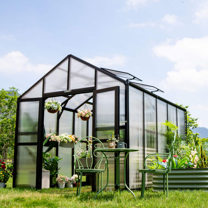 Vego Garden Victorian Greenhouse - 8.5ft Wide VGHV0808PCBK